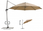 Schneider SET Ampelschirm Rhodos Rondo 350cm sand + Ständer + Schutzhülle